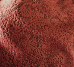 3 yds 2pc Vintage Paisley CHENILLE Rust & Black Jacquard Heavy Upholstery Fabric