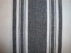 Dunroven House Farmhouse Awning Stripe Black White Woven Cotton Homespun Fabric