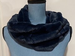 Infinity Scarf Handmade Blue Lux Cuddle Fabric Shannon 10 In Wide 35 In Long