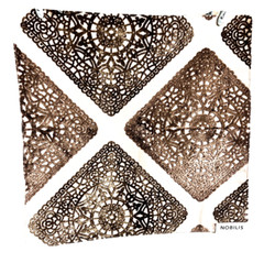 NOBILIS Cut-Out Velvet Designer Geometric Fabric Brown 16-17″ Sq. Made Germany