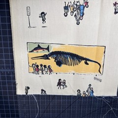 Heather Ross Munki Munki Fabric FIELD TRIP Museum dinosaurs Twill Fabric Htf