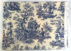 Waverly Toile Indigo Blue Country Life Fabric 4.66 Yards 54″ Width Continuous