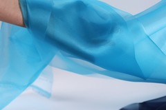Blue Crystal Organza Fabric by the Yard, Sheer Shimmer Organza for Dresses