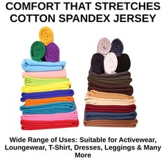 FabricLA Cotton Spandex Jersey Knit Fabric by The Yard 12OZ – 58/60″ Inches (…