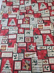 Fabric Traditions 1997 Christmas Music Print Cotton Fabric 36×43 Inches