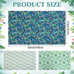 Boao 3 Pieces 3 Yards 62 Inch Wide Floral Cotton Fabric Tropical Rainforest