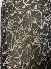 100% Silk Chiffon Birds Print Gold Lurex Black Fabric 1 Yard Long and 54″ Wide