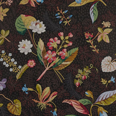 SCHUMACHER CURTAIN/UPHOLSTERY FABRIC Blackwell 4.4 METRES NOIR BACKCOATED
