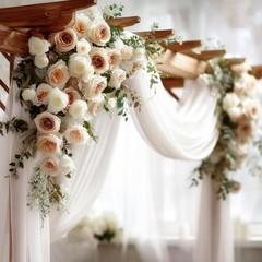 1 PCS Ivory Green Wedding Arch Draping Fabric Sheer Backdrop Floral Decor