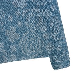 ONEART | Light Blue Denim Rose Fabric, Soft Stylish 11.8″ x 54″,