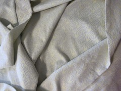Vintage 70s Metallic/Lurex Yellow White Fabric BTY Slight Discoloration