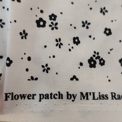 White Black Floral Print Fabric Small Floral Pattern Flowers Plants Theme 42×32