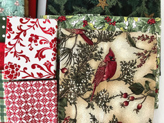 14 PIECE, 14.25 YARD – CHRISTMAS QUILTING CRAFT COTTON FABRIC LOT – ALMOST 5 LBS