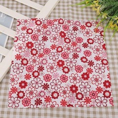 7 Pcs 25x25cm Red Flower Series Cotton Fabric Squares for Sewing Quilting