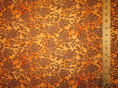 COFFEE BEANS ROAST JAVA BROWN ORANGE COTTON FABRIC FQ