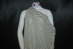 Linen Cotton Rayon Knit Jersey fabric3/16″ Olive 1/2″ Natural Oatmeal Stripes