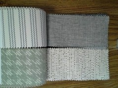 Fabric Sample Book Swatches – Blues, Greens 7.5″ x 3.5″ – 61 pcs. Stripes Checks
