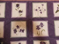 WILD IRIS PANEL FLORAL HOLLY TAYLOR MODA FABRIC PURPLE CREAM #6870 2/3 YD