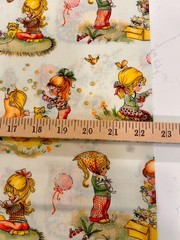 Darling 70s Girls With Cats Manes Holly Hobbie Inspired 45” Wide 7 Yards Fabric