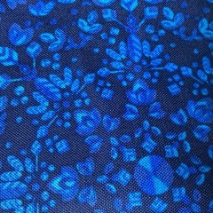 New Fabric, 6 Yards, 20 In. Black Background, / A Med. Blues , 42 Wide.