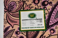 Vlisco African Wax Print 6 Yards Paisley 100% Cotton Pink Fabric Netherlands