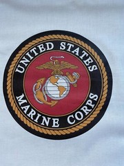 1 United States Marine Corp Quilt Block Veteran Military Material Seal USMC Sew