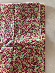 Wild Strawberries on Warm Yellow Background Print Cotton Fabric 44″ x 1.8 Yards