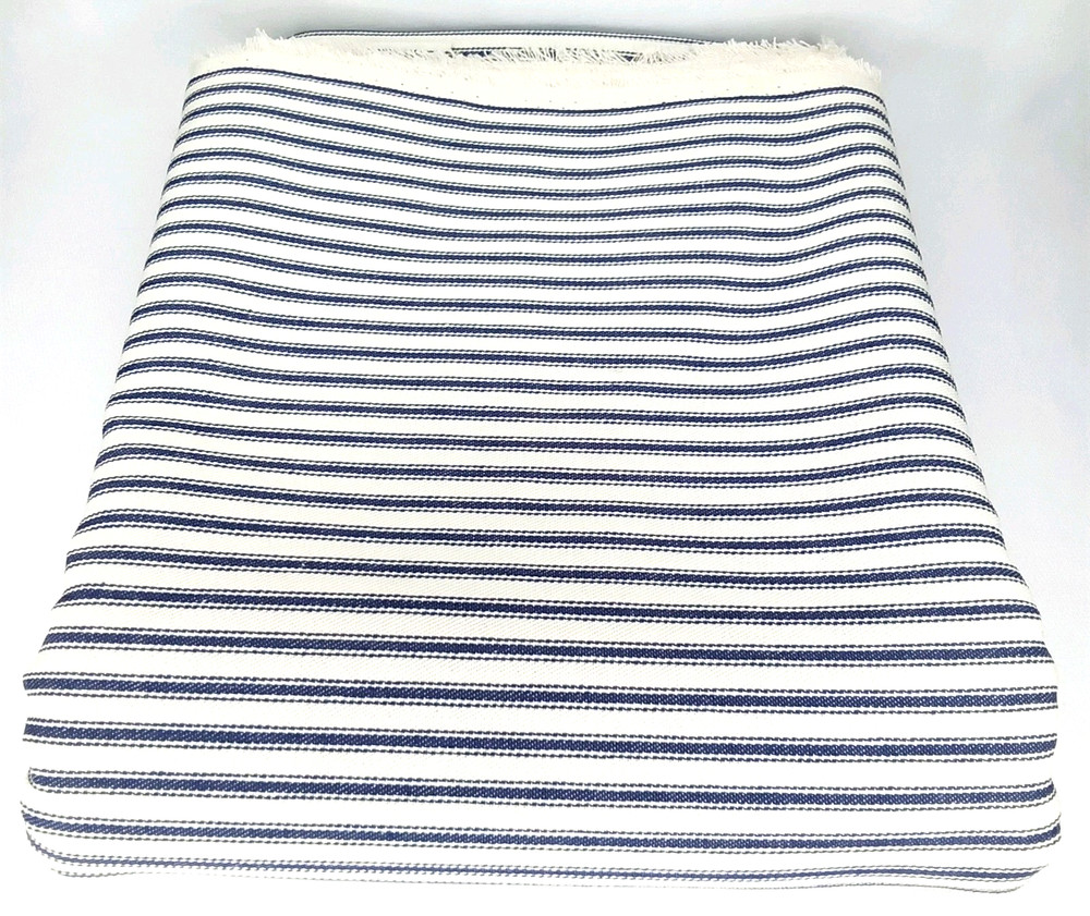 Quilting Fabric Sewing Craft Blue & White Stripes Heavy 108″ x 45″ New Arrival