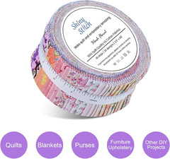 -100% US Cotton Precut Fabric Strips Roll for Quilting, Crafting, and Sewing, So