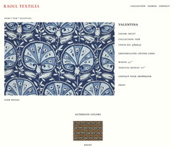 Raoul VALENTINA — DELFT Blue 100% Linen Print Fabric 51″w x 29.75″ LARGE REMNANT