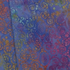 Bubble BATIK Cotton Fabric Scroll Purple Blue 1/2 YARD BTHY
