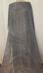 100% Silk Chiffon w/ Lurex Gold Stripes & Wave Gray Fabric By the Yard 44″ Wide