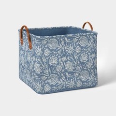 Large Quilted Fabric Bin Blue Floral – Threshold