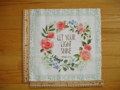 Inspirational Garden Let Your Light Shine Cotton Quilt Fabric Block
