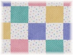 Baby Blocks Fabric ABC Patchwork Pastel Quilt Squares Nursery DIY Sewing BTY