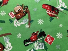 Cotton Fabric Winter Cars By Walt Disney Cotton Fabric 43” x 27”290