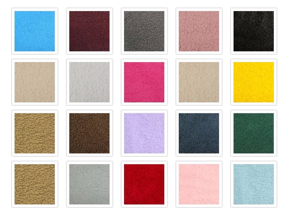 18 COLORS AVAILABLE SYNTHETIC MINKY SHERPA LAMBS WOOL BLANKET PILLOW FABRIC
