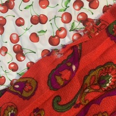 Vintage 70s Paisley Speciality Fabric Piece 114×28”