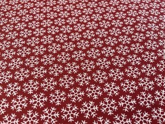 Moda Cotton Fabric “Countdown to Christmas” Red with White Snowflakes 2.0 Yards