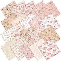 20 Pc Vintage Rose Fabric Squares 10×10 Polyester Cotton for Quilting DIY Sewing