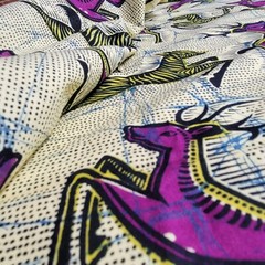 African Wax Print Fabric Running Deer Pattern By Sotiba Dakar 39L x 44W