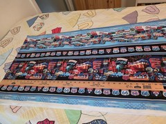 Oeko-Tex Standard 100 Style #Rt. 66 Stripe- 14717, 4.75 Yds, 50’s cars, motels