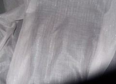 WHITE COTTON VOILE FABRIC with SILVER LUREX PINSTRIPE, 150 cm wide, AUSTRALIAN