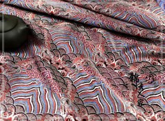 Chinese Japanese Wave Brocade Satin Silky Fabric Dress Clothes Qipao Retro Soft