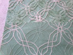 creamy jade green vtg chenille bedspread fabric 17″ x 25″ quilt material