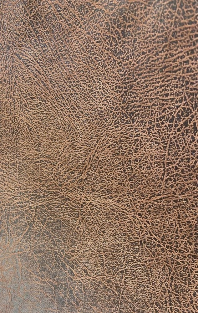 Faux Leather Fabric Brown Distressed Vintage Style Pleather PVC Material