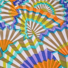Vintage Kaffe Fassett Paper Fans Cotton Fabric 1 Yard Rowan GP57 Quilt Craft NOS