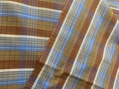 Woven plaid cotton(gingham weight fabric) with gold metallic stripe1 yd 13″x 44″