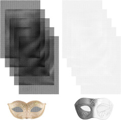 Fursuit Eye Mesh, 10 Pcs 0.5Mm PVC Printable White & Black Mesh Sheets, 11.8In