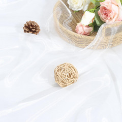 White Organza Fabric by The Yard 60 Inch Wide 3 Yards Silk Sheer Fabric